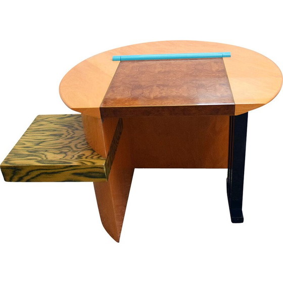Image 1 of Bureau vintage Sophia en bois massif et métal par Aldo Cibic pour Memphis Milano, 1985