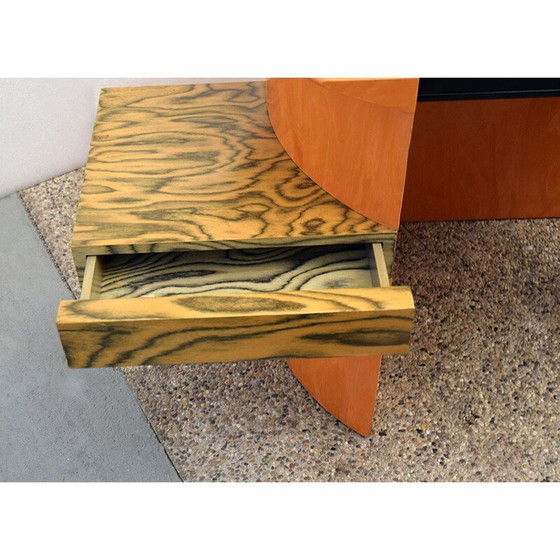 Image 1 of Bureau vintage Sophia en bois massif et métal par Aldo Cibic pour Memphis Milano, 1985