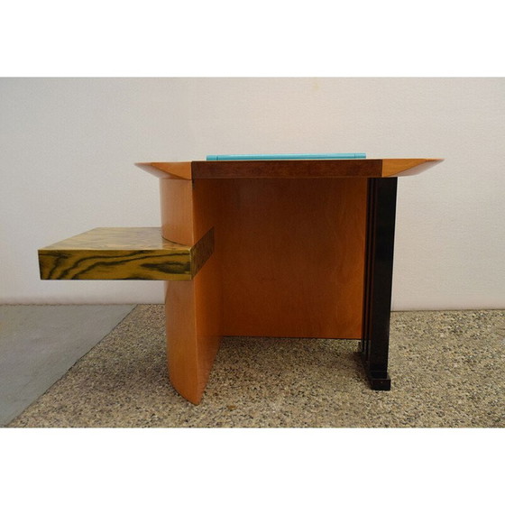 Image 1 of Bureau vintage Sophia en bois massif et métal par Aldo Cibic pour Memphis Milano, 1985