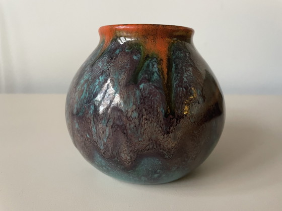 Image 1 of Arnhemsche Fayencefabriek - Vase Art Déco avec glaçure expérimentale