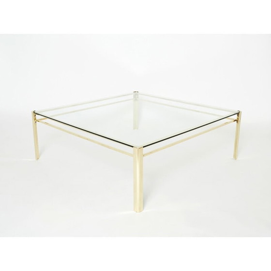 Image 1 of Table basse vintage en bronze carré par J.T. Lepelletier pour Broncz, 1960