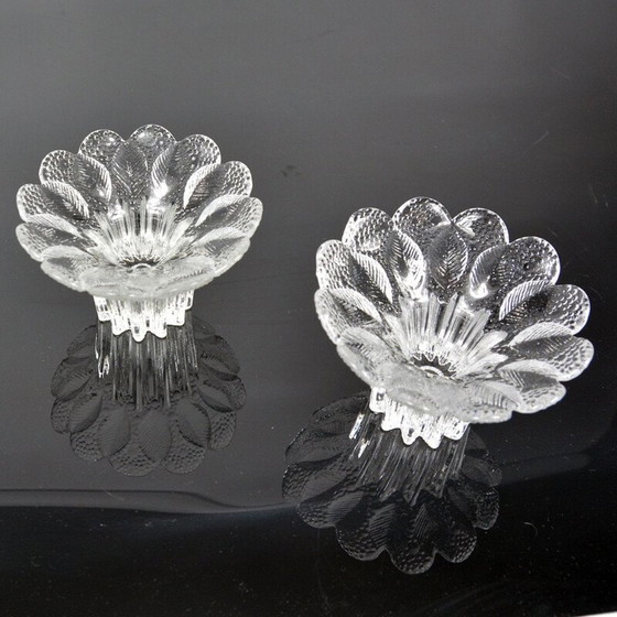 Image 1 of Paire de chandeliers vintage en cristal de Lausitzer, Allemagne 1980