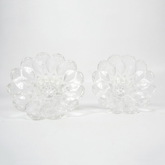 Image 1 of Paire de chandeliers vintage en cristal de Lausitzer, Allemagne 1980