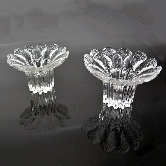 Image 1 of Paire de chandeliers vintage en cristal de Lausitzer, Allemagne 1980