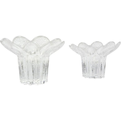 Paire de chandeliers vintage en cristal de Lausitzer, Allemagne 1980