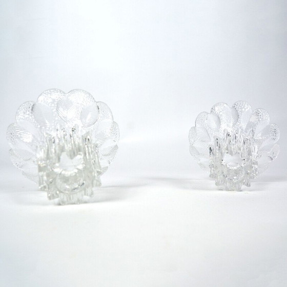 Image 1 of Paire de chandeliers vintage en cristal de Lausitzer, Allemagne 1980