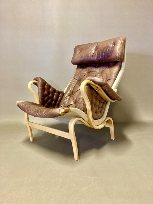 Fauteuil "Pernilla" Cuir "Bruno Mathsson" 1960.