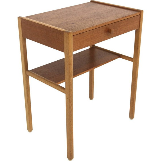 Image 1 of Table de chevet vintage en teck et chêne, Suède 1960