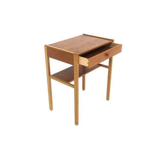 Image 1 of Table de chevet vintage en teck et chêne, Suède 1960