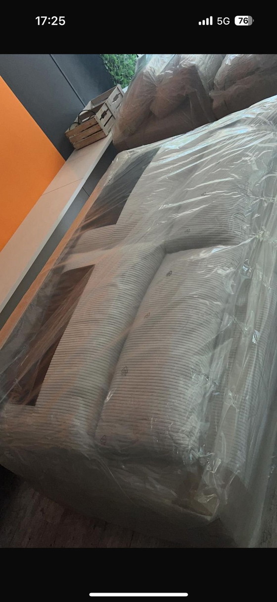 Image 1 of Magnifique canapé d'angle Rib Fabric Light Beige Corner Right