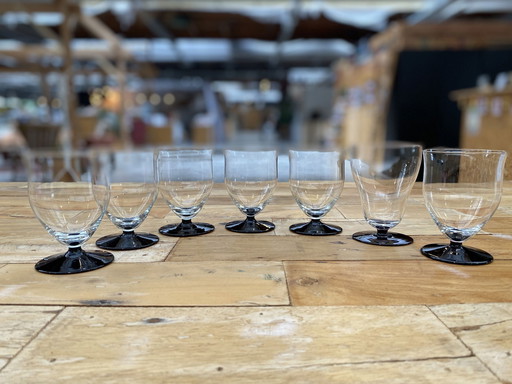 6x Verres en forme de cloche de l'Union de cristal de Maastricht