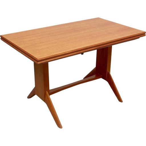 Table basse réglable en bois de cerisier vintage pour Wilhelm Renz, années 1950