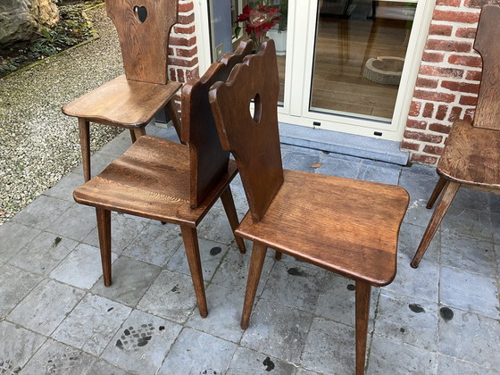 Image 1 of Chaise vintage brutaliste (4 pièces)