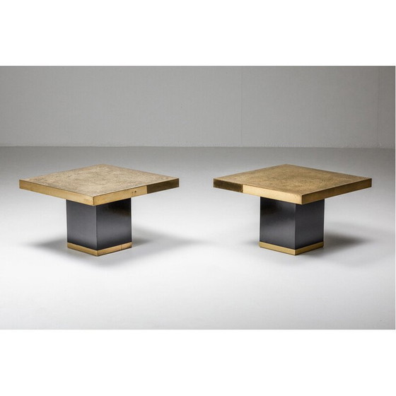 Image 1 of Table basse vintage hollywood regency en laiton par George Mathias, Belgique 1970