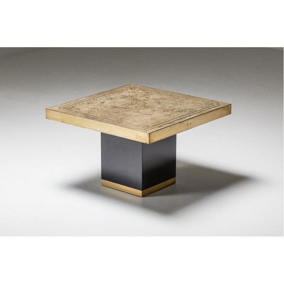 Image 1 of Table basse vintage hollywood regency en laiton par George Mathias, Belgique 1970