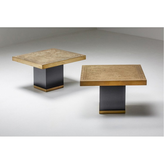Image 1 of Table basse vintage hollywood regency en laiton par George Mathias, Belgique 1970