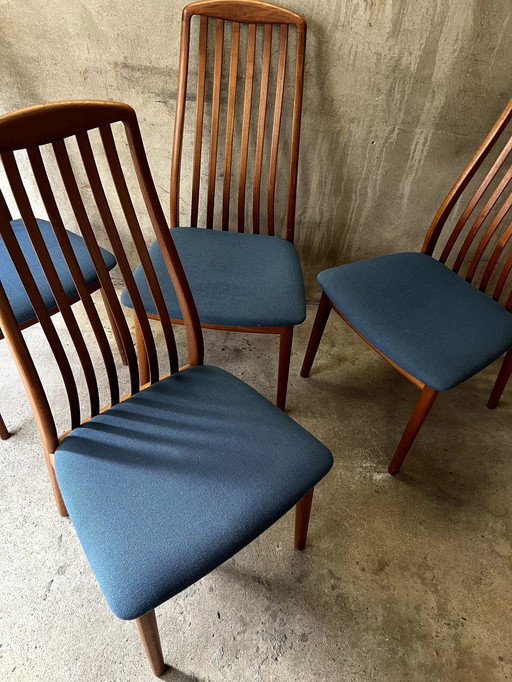 4X Chaises de salle à manger en teck de Schou Andersen années 70