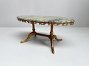 Table basse vintage en laiton et marbre, Mid Century, 1960S