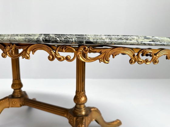 Image 1 of Table basse vintage en laiton et marbre, Mid Century, 1960S