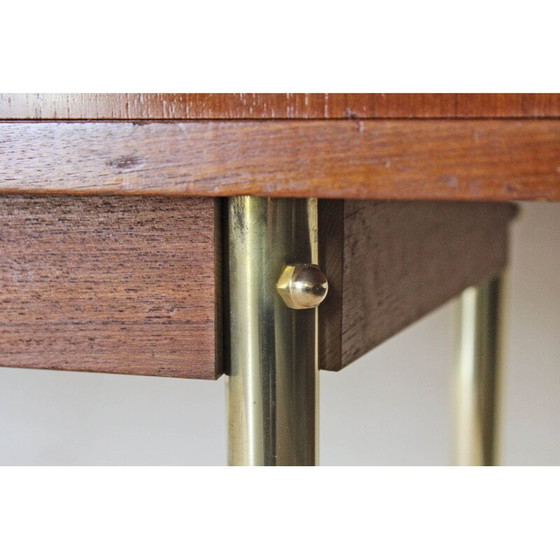 Image 1 of Buffet scandinave vintage en teck massif et laiton années 1950