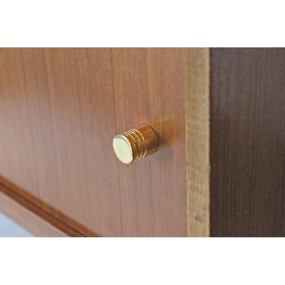 Image 1 of Buffet scandinave vintage en teck massif et laiton années 1950