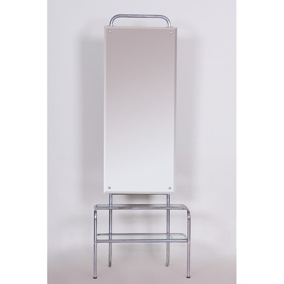 Image 1 of Miroir de coiffeuse vintage Bauhaus en acier chromé, Tchécoslovaquie, années 1930