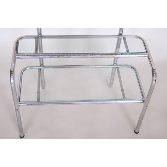 Image 1 of Miroir de coiffeuse vintage Bauhaus en acier chromé, Tchécoslovaquie, années 1930