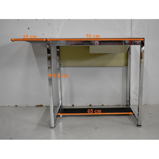 Image 1 of Bureau vintage en métal chromé et formica par Duo, 1970
