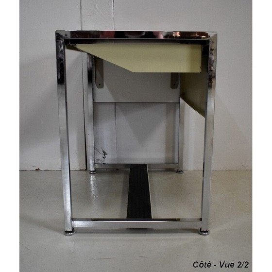 Image 1 of Bureau vintage en métal chromé et formica par Duo, 1970