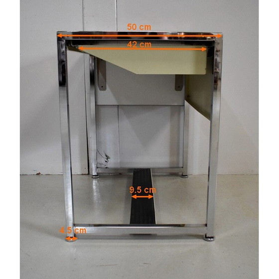 Image 1 of Bureau vintage en métal chromé et formica par Duo, 1970