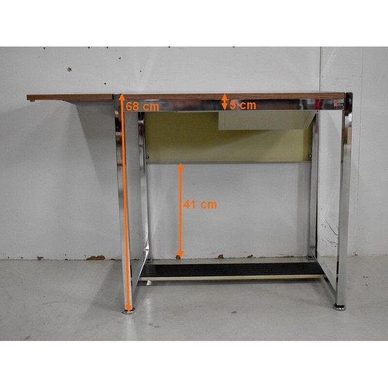 Image 1 of Bureau vintage en métal chromé et formica par Duo, 1970