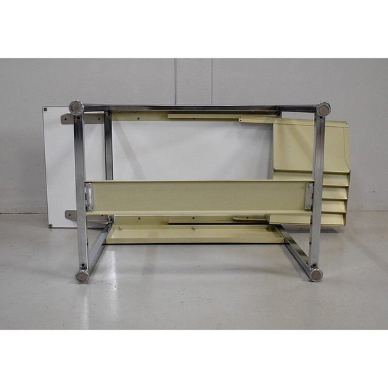 Image 1 of Bureau vintage en métal chromé et formica par Duo, 1970