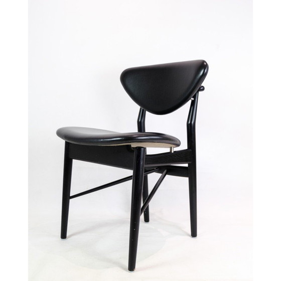 Image 1 of Chaise vintage en bois de chêne peint en noir modèle 108 par Finn Juhl