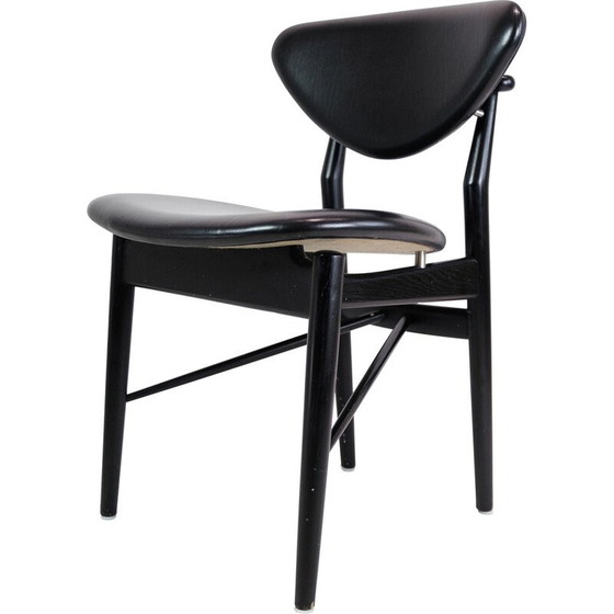 Image 1 of Chaise vintage en bois de chêne peint en noir modèle 108 par Finn Juhl