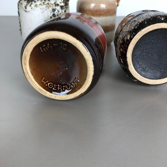 Image 1 of Ensemble de 5 vases vintage en céramique de Scheurich, Allemagne 1970