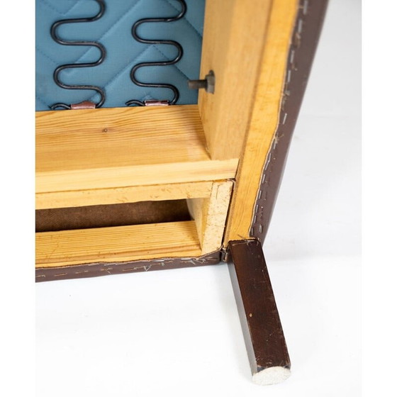 Image 1 of Canapé 2 places vintage en cuir marron foncé rembourré par Stouby Furniture, Danemark 1960