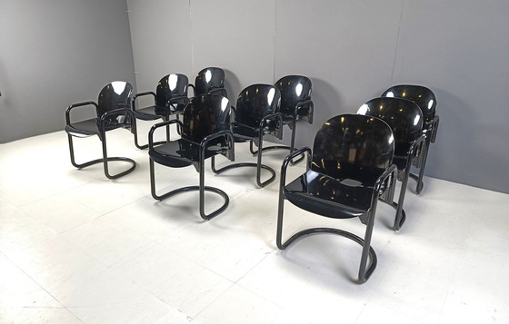 Image 1 of Chaises de salle à manger Dialogo par Tobia Scarpa, 1970S - Ensemble de 9