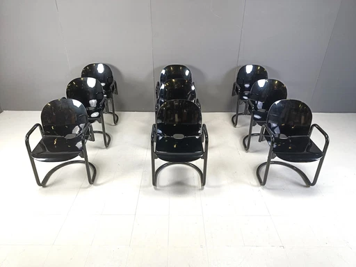 Chaises de salle à manger Dialogo par Tobia Scarpa, 1970S - Ensemble de 9