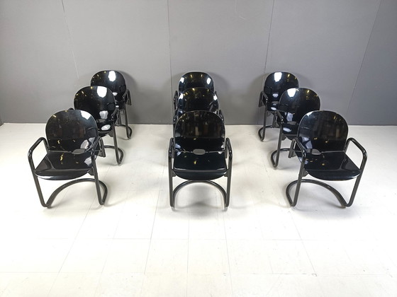 Image 1 of Chaises de salle à manger Dialogo par Tobia Scarpa, 1970S - Ensemble de 9