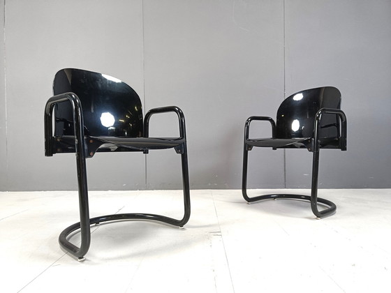 Image 1 of Chaises de salle à manger Dialogo par Tobia Scarpa, 1970S - Ensemble de 9