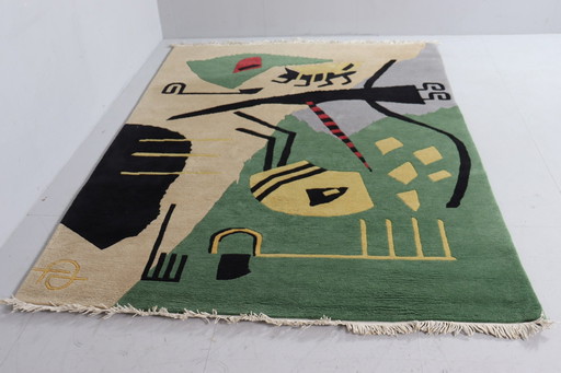 Tapis d'artiste dans le style de Vassily Kandinsky, années 1980