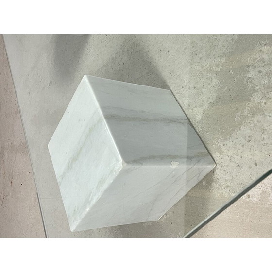Image 1 of Table basse vintage en marbre Metafora avec plateau en verre, 1970
