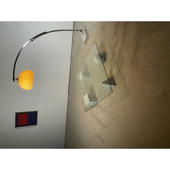 Image 1 of Table basse vintage en marbre Metafora avec plateau en verre, 1970