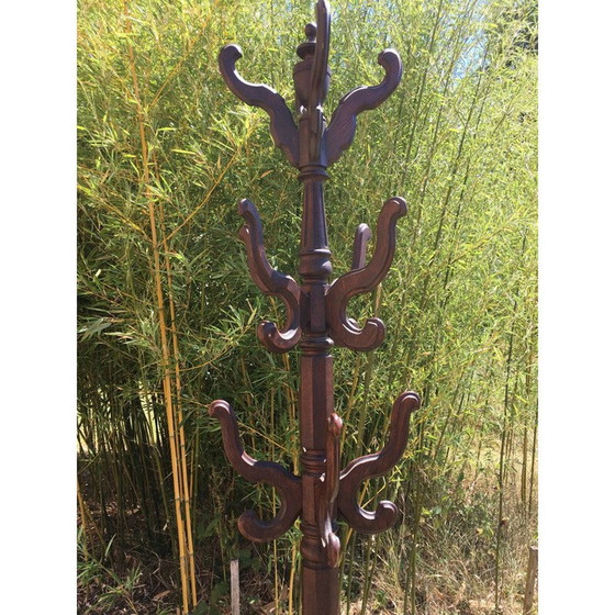 Image 1 of Porte-manteau vintage en chêne et zinc