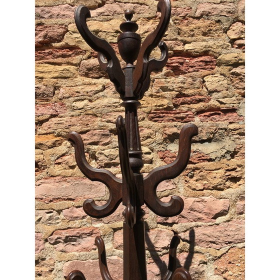 Image 1 of Porte-manteau vintage en chêne et zinc