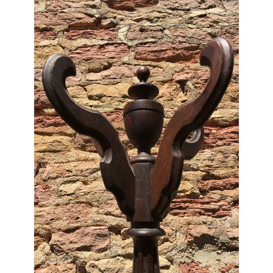 Image 1 of Porte-manteau vintage en chêne et zinc