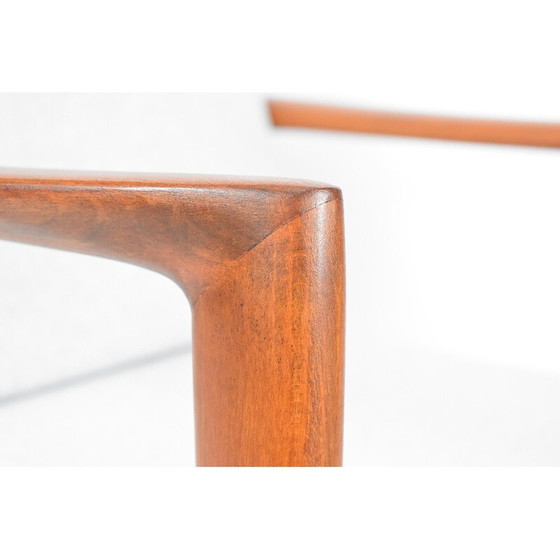 Image 1 of Fauteuil vintage Stefan en teck teinté et tissu gris clair pour Swarzędz, 1960