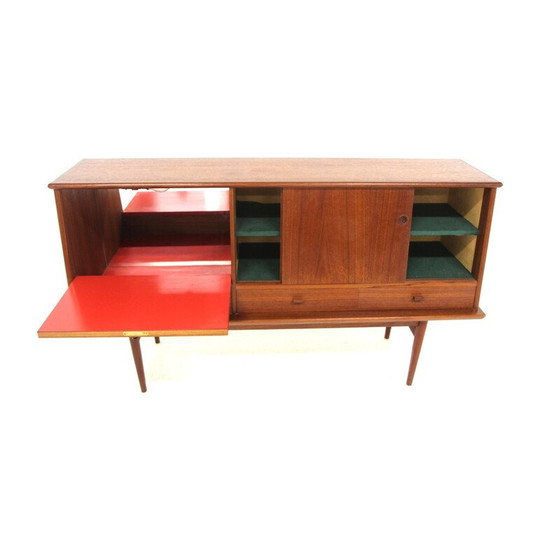 Image 1 of Buffet vintage "Model 415" en formica rouge par Svante Skogh pour Abrahamssons Möbelfabrik, Suède 1960