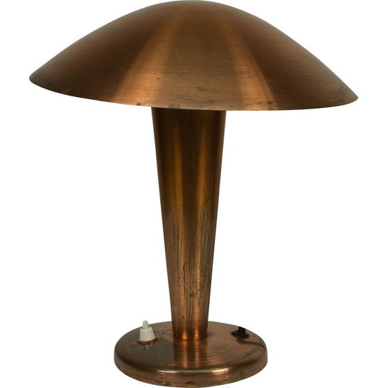 Image 1 of Lampe de table vintage en laiton laqué, Tchécoslovaquie 1930