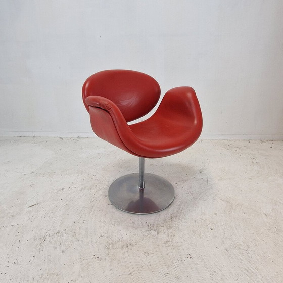 Image 1 of Ensemble de 4 fauteuils Tulipe vintage en métal massif et bois par Pierre Paulin pour Artifort, Pays-Bas 1980